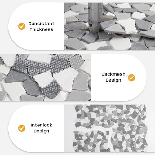 Grey Pebble Mosaic Tile, 5 Sheets - Image 3