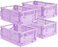 HUUSMOT 4-Pack Collapsible Plastic Storage Baskets, 9.8"x6.5"x3.8" by HUUSMOT