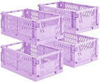 HUUSMOT 4-Pack Collapsible Plastic Storage Baskets, 9.8"x6.5"x3.8" by HUUSMOT