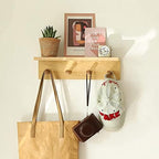 Entrance Coat Rack ，Coat Hooks, Wall-Mounted Wooden Hook Rack, Wall-Mounted - Image 5