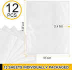 ZENOWICK 12 Pack Plastic Drop Cloth, 9x12 Ft Plastic Sheeting - Image 2