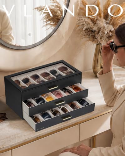 VLANDO 18-Slot Sunglasses Organizer Case - Image 2