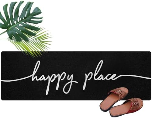 48''x16'' Long Doormat for Entrance Entry, Happy Place by Unknown