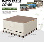 Porch Shield Waterproof Square Patio Table Cover 76 x 76 inch - Image 2