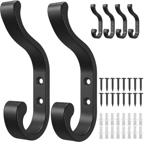 bussdis Wall-Mount Coat Hooks, Heavy Duty 30LB Hooks by BUSSDIS