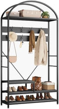 Garvee Coat Rack with Shoe Storage, 16 Hooks, Entryway Organizer by Garvee