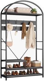 Garvee Coat Rack with Shoe Storage, 16 Hooks, Entryway Organizer by Garvee
