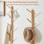 TIOPGHAD 2-Pack Vertical Wall Mount Coat Rack - Image 4