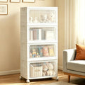 Stackable Storage Bins with Lid and Wheels, 128QT 4 Tier Closet Organizers by Maeytau