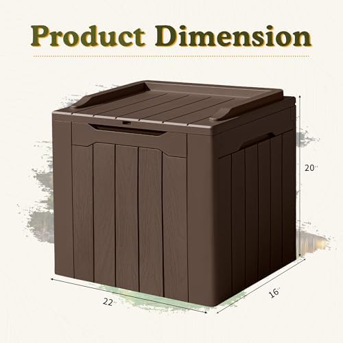 Devoko 31 Gallon Waterproof Outdoor Storage Box Resin Deck Box Lockable and UV - Image 6