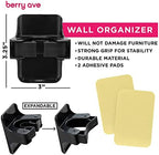 Combo 5 Slot Broom Holder w/ 1 Self Adhesive Mop Gripper No-Drilling, Wall - Image 5