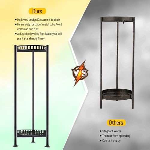 LUBORN Plant Stand Indoor Outdoor, 2 Tier Metal - Image 4