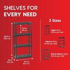 IRIS USA 4-Shelf Light Duty Plastic Storage Shelves, 200lb Capacity, Medium - Image 2