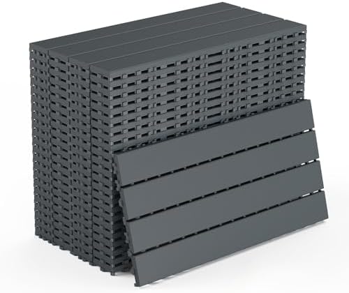 Patio Deck Tiles, Interlocking Decking Tiles Floor Tile, Easy and Quick by Unknown