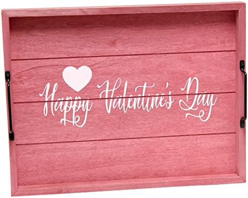 Elegant Designs HG2000-DPV Heart Decorative Wood Serving Tray w/Handles by ElegantDesigns