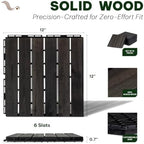 Acacia Interlocking Deck Tiles, 6 Slats, Ebony Black - Image 2