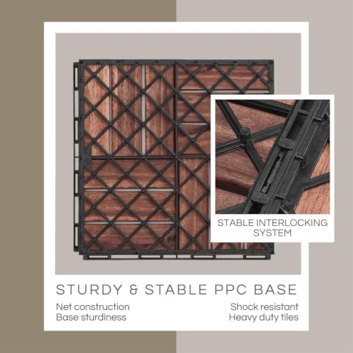 THYOI Acacia Wood Interlocking Deck Tiles, Deck Flooring Outdoor Waterproof All - Image 5