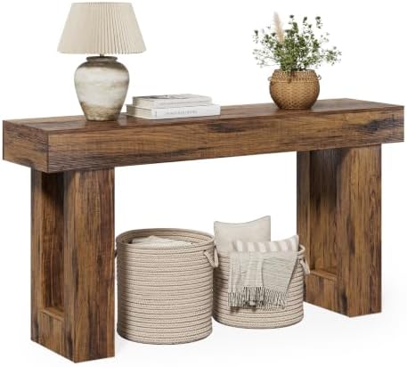 LITTLE TREE 63 Inches Long Sofa Table, Industrial Console Table - Image 7
