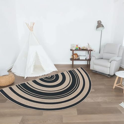 Easy Jute Rug 3x6Ft Half Circle Rainbow Carpet - Image 5