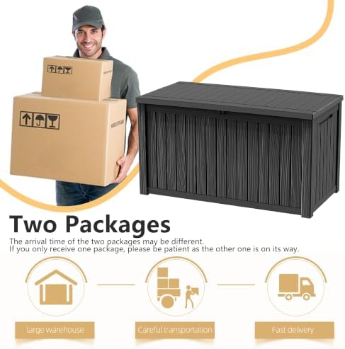 DRATO 180 Gallon Outdoor Storage Box Waterproof, Resin Large Deck Box - Image 7