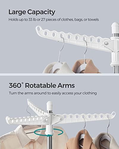 SONGMICS Clothes Drying Rack, 61.6-Inch Drying Rack, 3 Rotatable Arms - Image 4