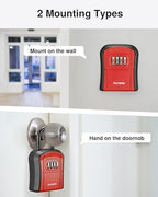 Puroma Key Lock Box Outdoor 4 Digit Code Combination Lockbox House, 1 Red - Image 2