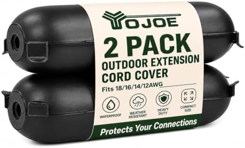 Yojoe 2 Pack Compact Outdoor Extension Cord Cover Waterproof Electrical Safety by YOJOE