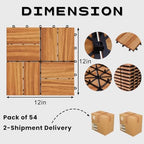 Solid Acacia Wood Interlocking Deck Tiles Snap Together Floor - Image 2