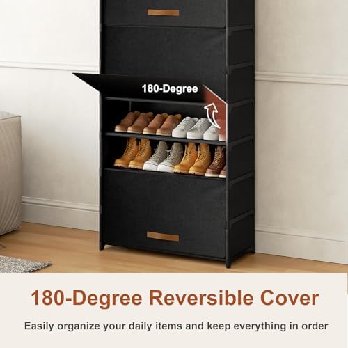 9 Tier Shoe Cabinet with Door, 36-Pair Storage - Image 6