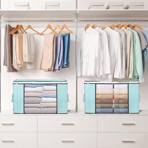90L Large Storage Bags, 6 Pack Clothes Storage Bins Closet Organizers - Image 7