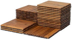 Acacia Interlocking Deck Tiles, 6 Slats, Honey Oak by VICTORYRELAX