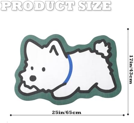 Cute Dog Bath Mat, Microfiber Ultra Thin Bathroom Rugs Fit Under Door Quick Dry - Image 2