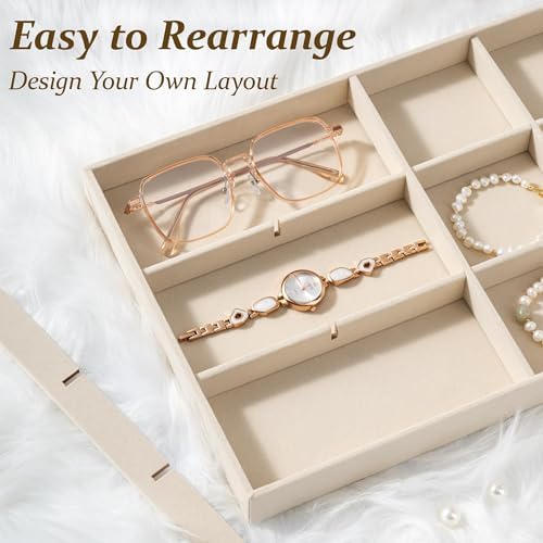pickpiff Drawer Jewelry Organizer & Display Trays: 2pcs 12grid Velvet Stackable - Image 4