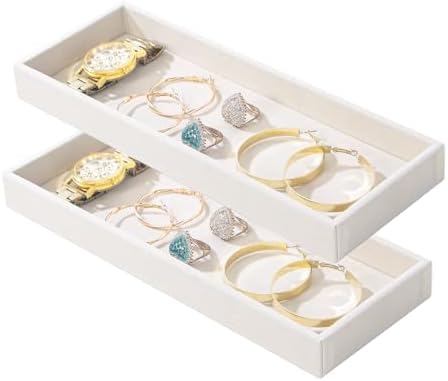 2Pcs Desk Drawer Storage Tray, Nightstand Organizer, Jewelry Display by FocusOnJewelryDisplay15yrs