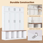 4-in-1 Hall Tree with Storage Bench Shoe Organizer/ Shelves - Image 5