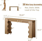 70.9" Farmhouse Entryway Table, Wood Console Table, Behind Couch table - Image 2