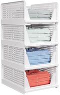caktraie 4 Pack Stackable Closet Storage Basket by shoeboxesanddeskorganizers