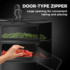 24" Diameter 8 Layer Herb Drying Rack Foldable C-Shaped Zipper - Image 4