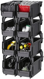VEVOR Plastic Stackable Storage Bins, 10.9 x 5.5 x 5.1 inch, Plastic Containers by VEVOR
