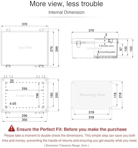 QILIPSU Waterproof Junction Box IP67 Outdoor Plastic Electrical Project - Image 6
