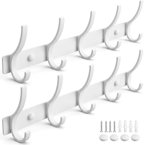 Coat Rack Wall Mounted, 5 Coat Hooks by ZGELIN