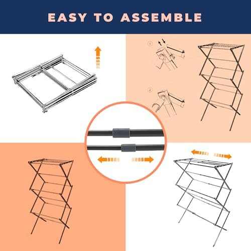 happhom Clothes Drying Rack, Foldable Drying Rack Clothing, Laundry Drying Rack - Image 6