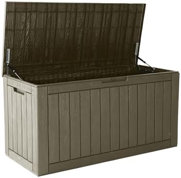 Outdoor Storage Box Waterproof, 110 Gallon Deck Box by WTFGO