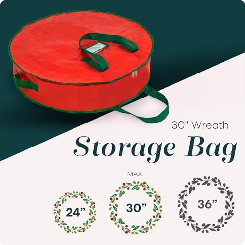 Handy Laundry Christmas Wreath Storage Container – 30 Inch Durable Tarp Storage - Image 2