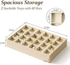 pickpiff Drawer Jewelry Organizer & Display Trays: 2pcs 24grid Velvet Stackable - Image 2