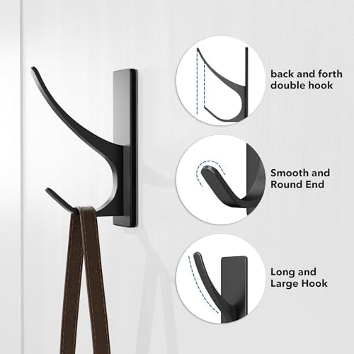 pickpiff 10 Pack Matt Black Self-Adhesive Hook, 13LB Hanger - Image 5