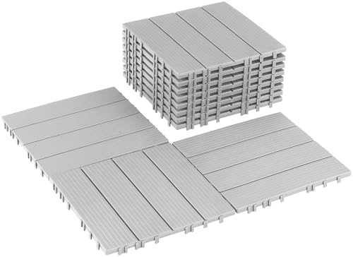 9 PCS Plastic Interlocking Deck Tiles by SkillMaid