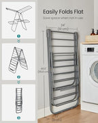 SONGMICS Clothes Drying Rack, Foldable 2-Level Stee Laundry Drying Rack - Image 6