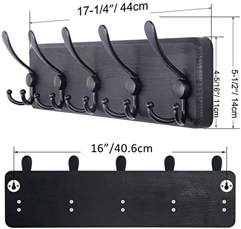 SKOLOO Rustic Wall Mounted Coat Rack: 16" Stud Spacing, Pine Real Wood Plank - Image 5