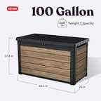 Keter Signature Collection 100 Gallon Resin Deck Box Organization Box and - Image 2